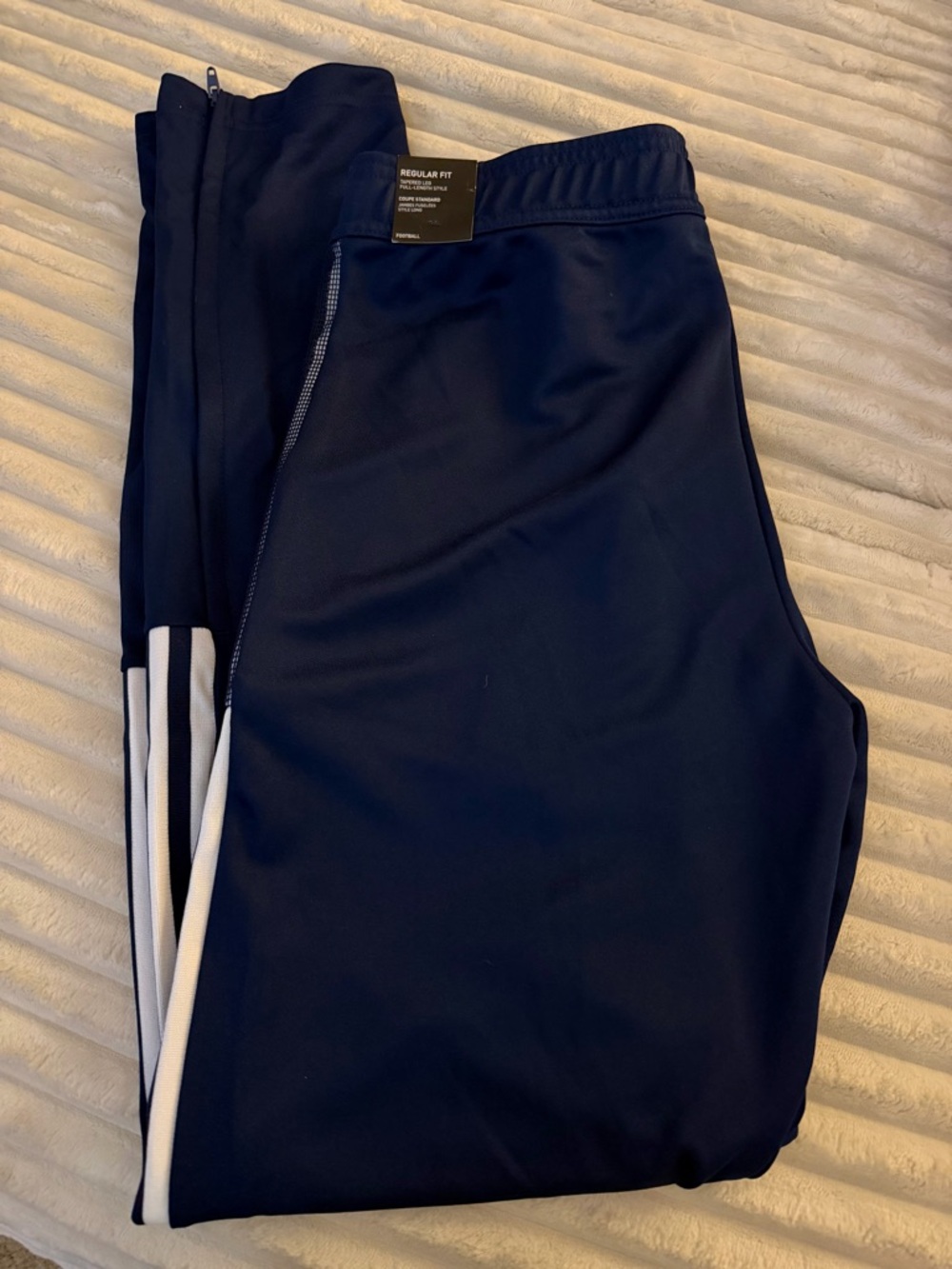 adidas Navy Track Pants with White Stripes - Picture 4 of 5